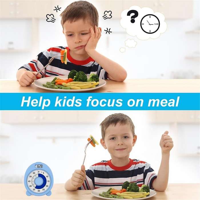 Rechargeable Visual Timer with Clock and Night Light,60 Minute Countdown Timer for Kids Adults with
