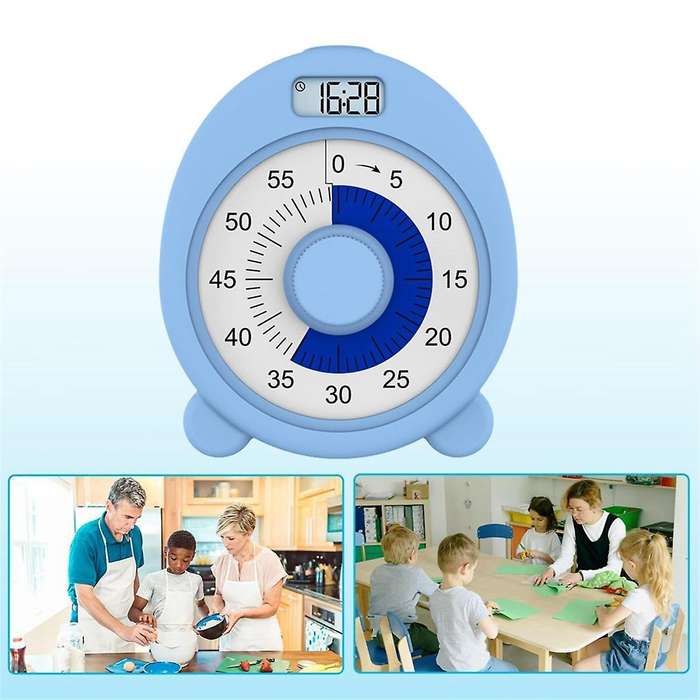 Rechargeable Visual Timer with Clock and Night Light,60 Minute Countdown Timer for Kids Adults with