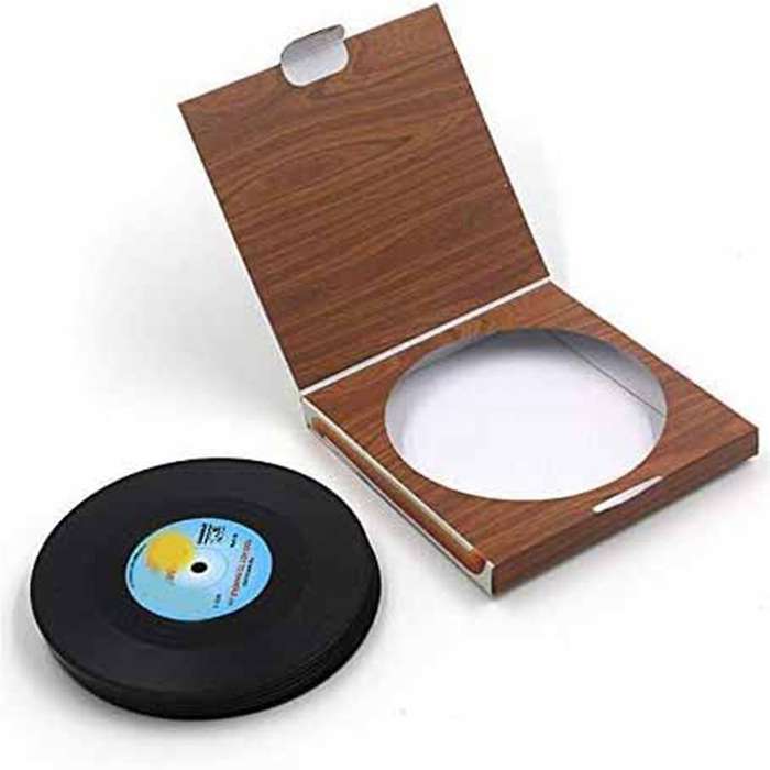 Record Coasters for Drinks Colorful Retro Decoration for Home/office/bar Funny- Music Lovers Set Of