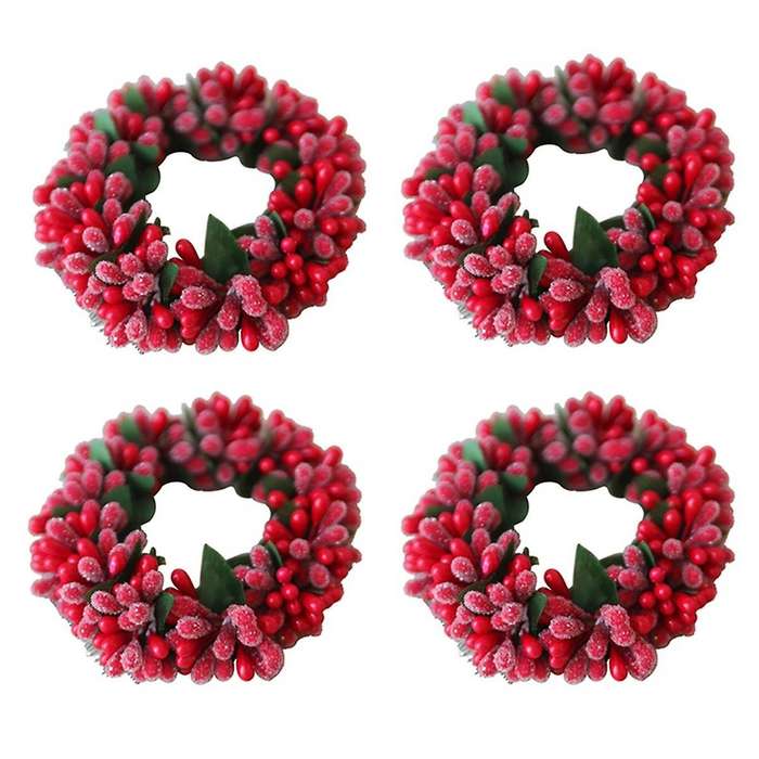 Red Berry Candlesticks Berry Candle Holder Christmas -candle Holder Garland for Christmas Mini Orna