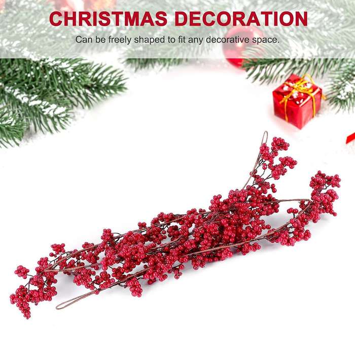 Red Berry Garland Artificial Burgundy Red Pip Christmas Garland