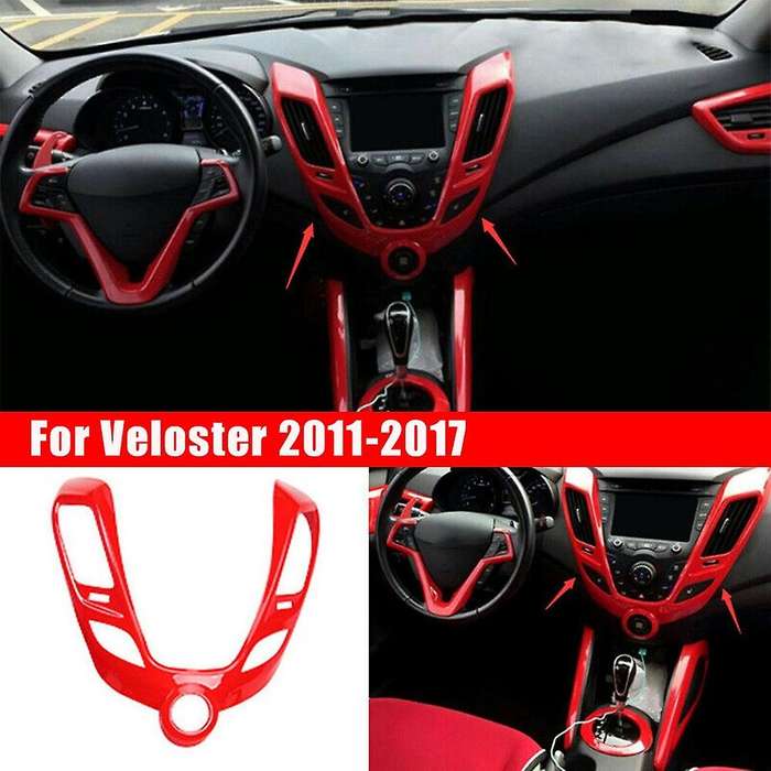 Red Central Console Air Outlet Vent Cover Trim for 2011-2017 Decoration Accessories