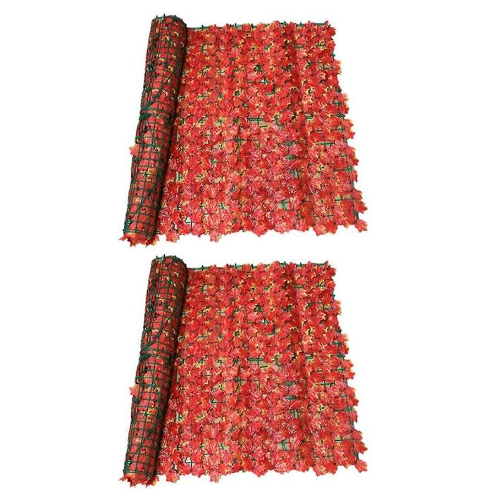 Red Maple Simulated Fence Net Green Plant Decoration Artificial Leaves Indoor and Outdoor Garden Bal