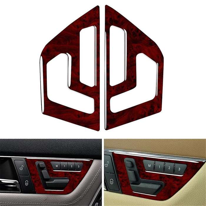Red Wood Grain Inner Door Seat Adjustment Switch Cover Trim for C Class W204 2007-2013