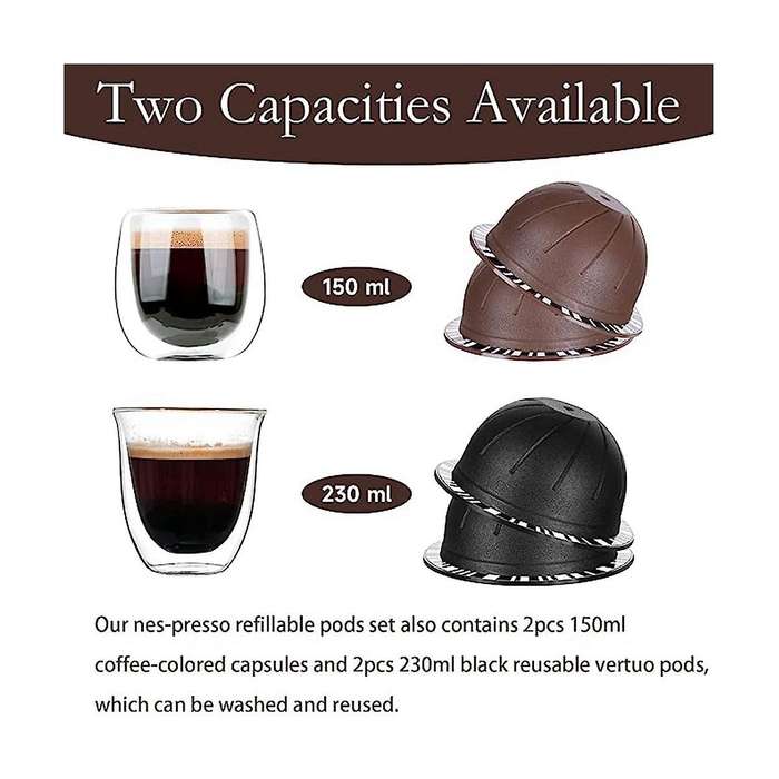 Refillable Coffee Containers Compatible with for Vertuoline Refill Vertuoline Pod with 50 Foil Lid