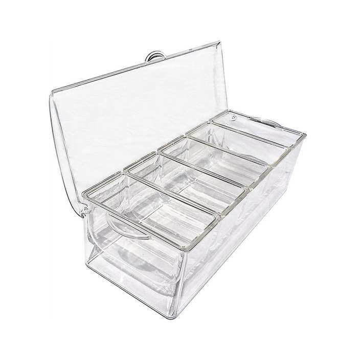 Refrigerated Condiment Plate Picnic -keeping Ice Box Five-grid Split Fruit Plate Seasoning Plate