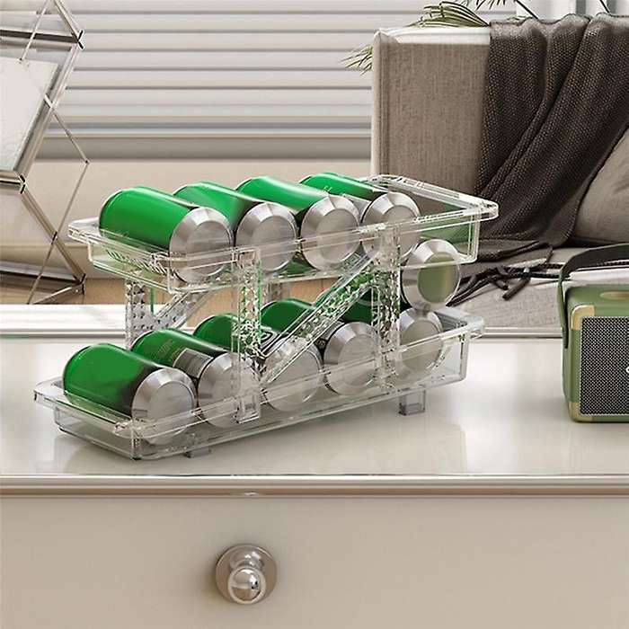 Refrigerator Can Dispenser Rolling Beverage Can Fridge Organizer Shelf Beer Coke Storage Refrigerato