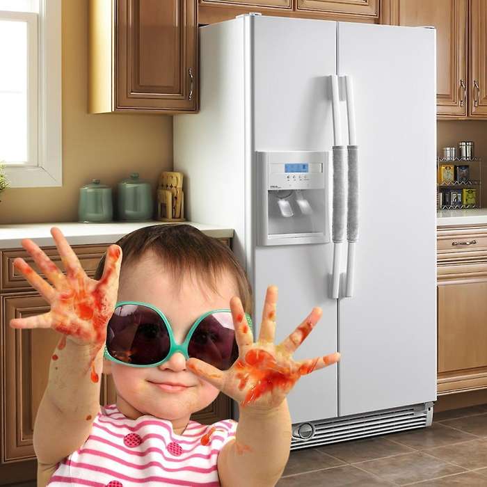 Refrigerator Door Handle Cover Kitchen Gloves Compatible Fridge Oven gray