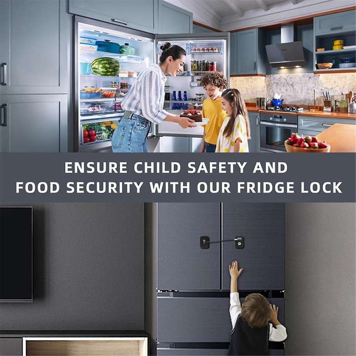 Refrigerator Lock 2 Packs,Fridge Lock Protection Fridge Locks with Key Surface-Friendly Freezer Lock