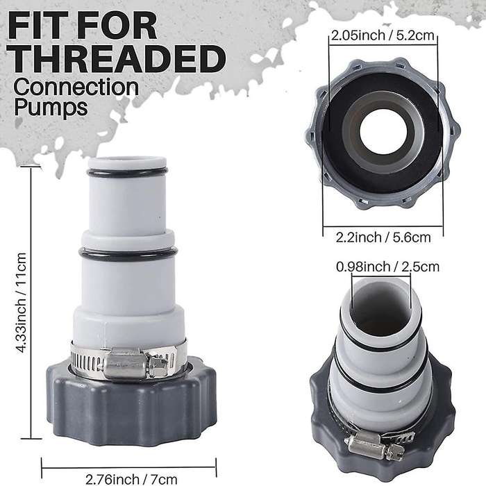 Replace Hose Adapter a W/Collar for Threaded Connection Pumps for Plunger Valve Pool Drain Swimming