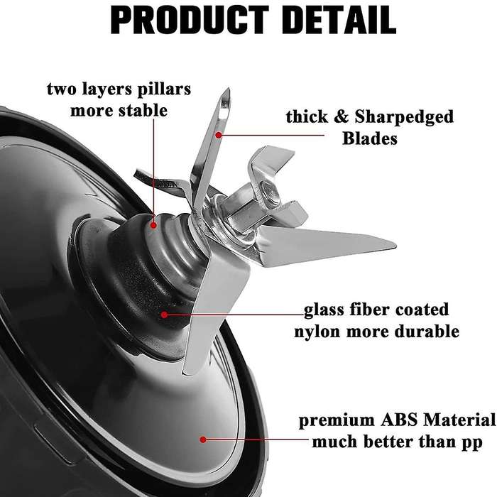 Replacement Blender Cups for Ninja Bn801-24 Cups with 7 Fins Blades Parts Fit for Ninja Bl480 Bl482