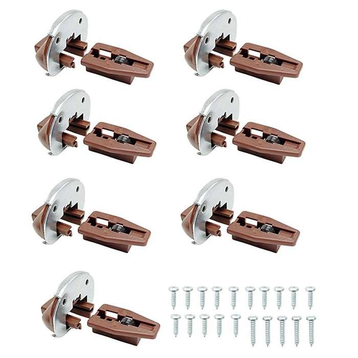 Replacement Drawer Guide Model 168, 7 Sets of Metal Backing and Drawer Stops with Rollers, Fits Slid