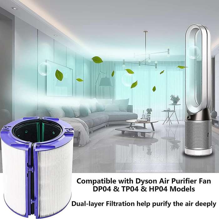 Replacement Hepa Filter for Hp04 Tp04 Dp04 Tp05 Dp05 Air Purifier Glass Hepa Filter & Activated Car