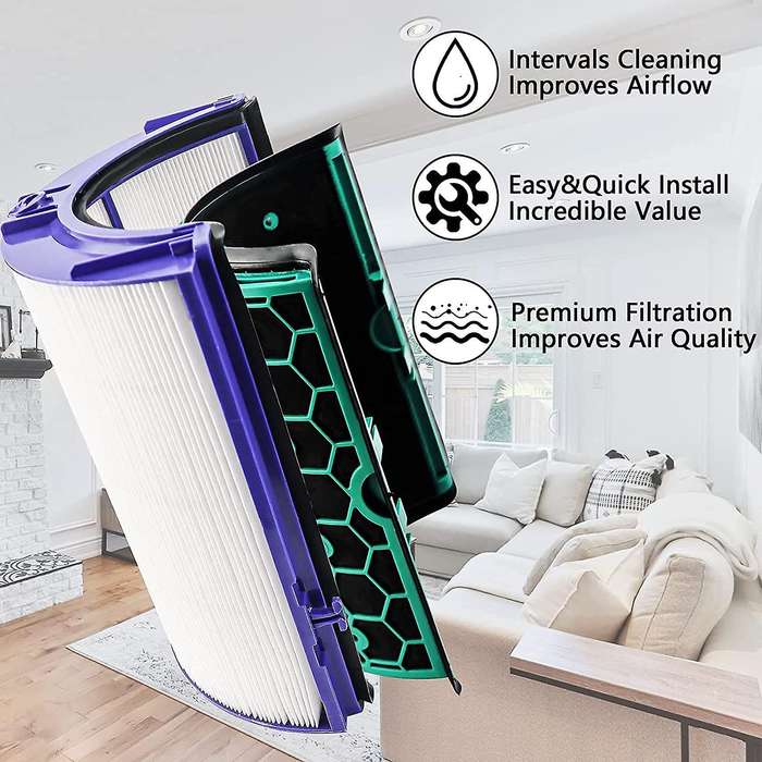 Replacement Hepa Filter for Hp04 Tp04 Dp04 Tp05 Dp05 Air Purifier Glass Hepa Filter & Activated Car