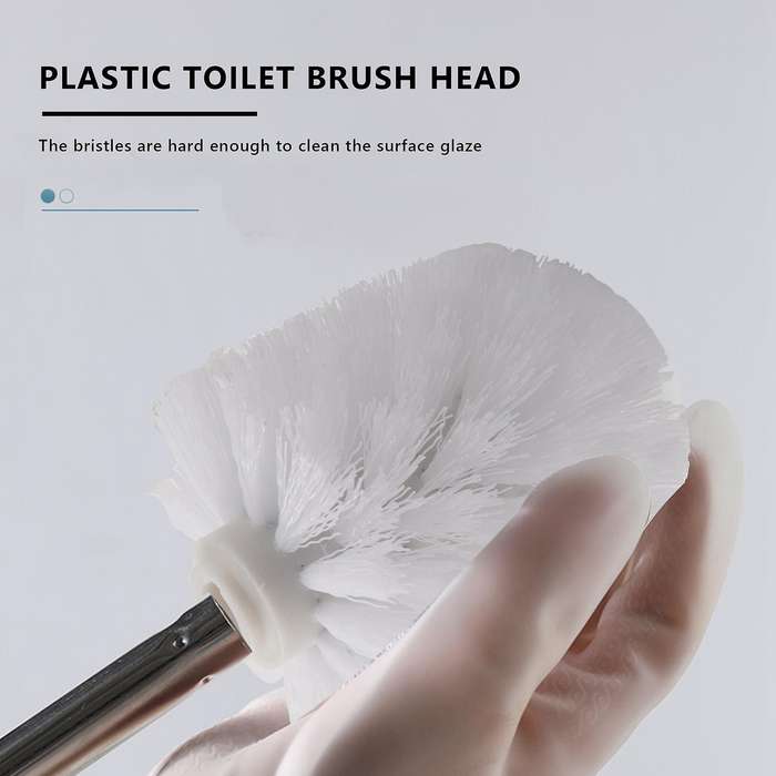 Replacement Spare Bathroom Accessory Plain Plastic Toilet Cleaning Brushes Head Holders White (2x W