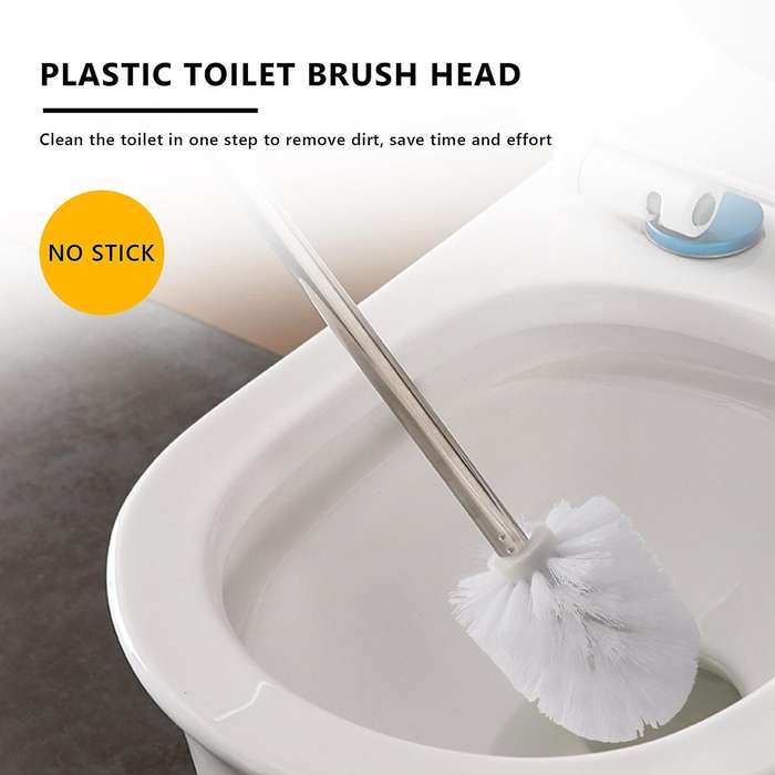 Replacement Spare Bathroom Accessory Plain Plastic Toilet Cleaning Brushes Head Holders White (2x W