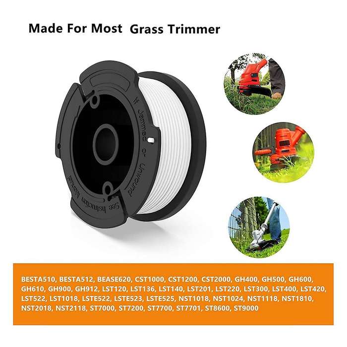 Replacement Spool for String Trimmers,0.065 Inch Autofeed Weed Eater String,12 Spool,2 Trimmer Cap,2