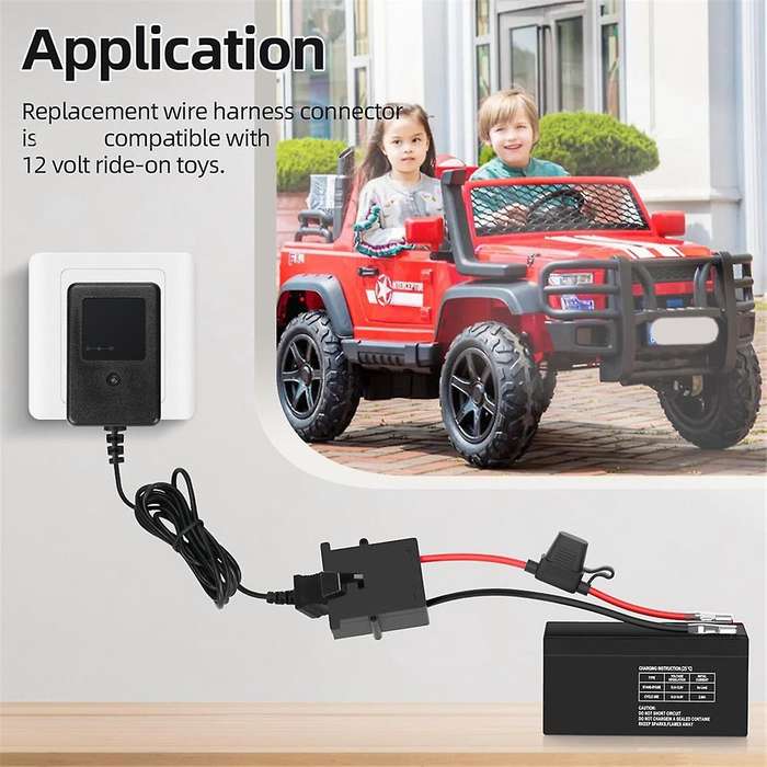 Replacement Wire Harness Connector for 12 Volt Power Wheels Price Battery with 12 AWG Wire 3 Replace