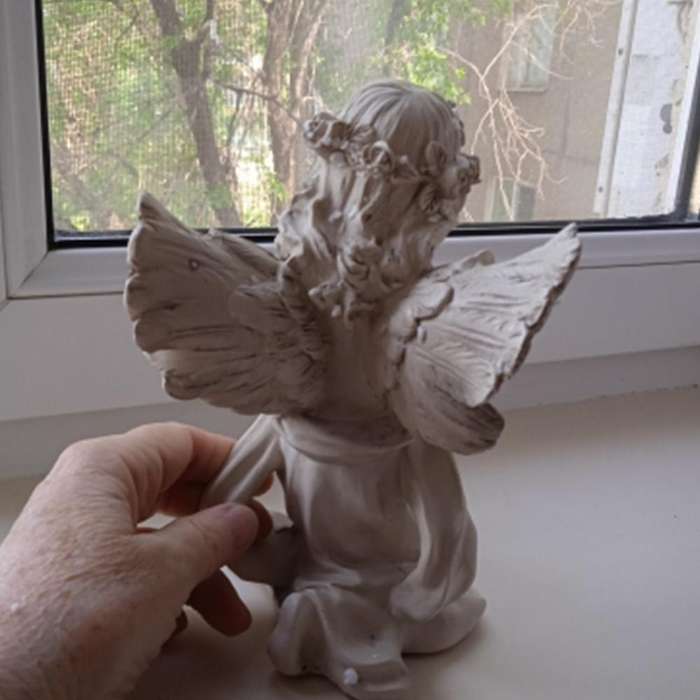 Resin Beautiful Girl Angel Miniature Statue Ornament Cute Sculpture Modern Art Sketch Model Home Dec