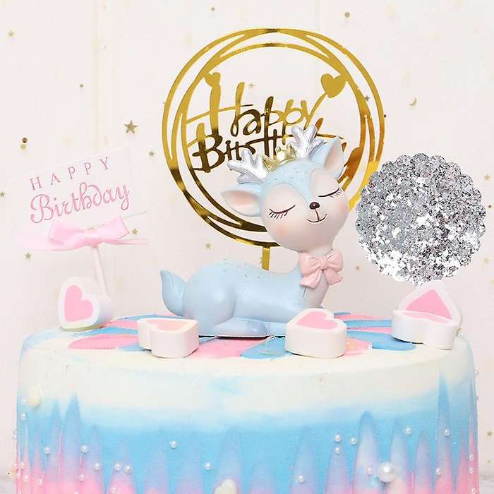 Resin Deer Garden Car Cake Decoration Miniature Animal Figurine Fairy Garden Ornament Craft for Bir