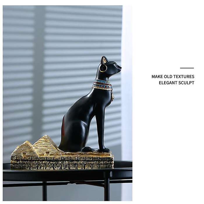 Resin Egyptian Cat God Dog Statues Animal Bottle Holder Egyptian Goddess Cat Decorative Statue Sculp