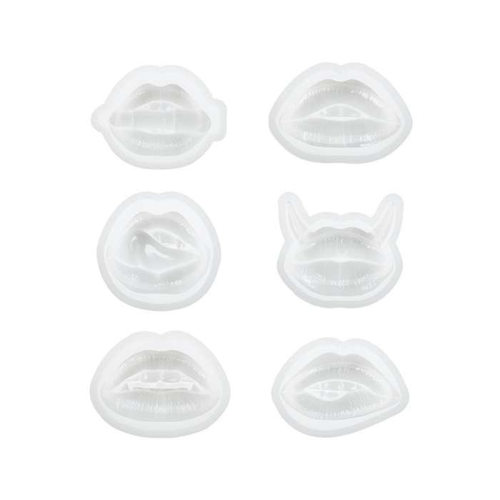 Resin Molds,6pcs 3d Lips Epoxy Silicone Mold for Resin Casting Crafts Diy Keychain Making Pendants