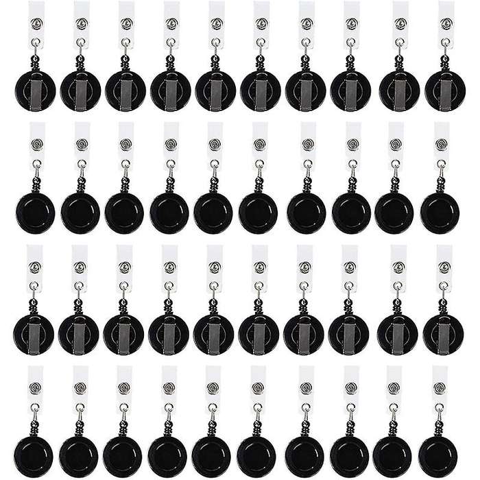 Retractable Holder Reel 100-count Id Card Holder Reel with Metal Belt Clip Key Ring for Id Name Car