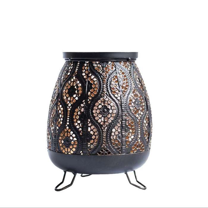 Retro Hollow Carved Candle Holder Made Old Craft Lantern for Candle Night Light Indoor Home Decorati