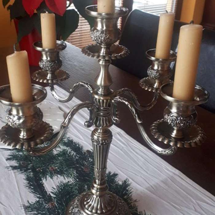 Retro Metal Candlestick,Europe Classical 5 Arms Candle Holder Wedding Event Candelabra Candle Stand