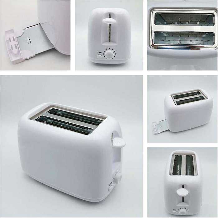 Retro Toaster 2 Slice with 6 Functions, Stainless Steel Toaster Removable Crumb Tray, Under Base Co