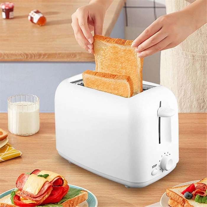 Retro Toaster 2 Slice with 6 Functions, Stainless Steel Toaster Removable Crumb Tray, Under Base Co