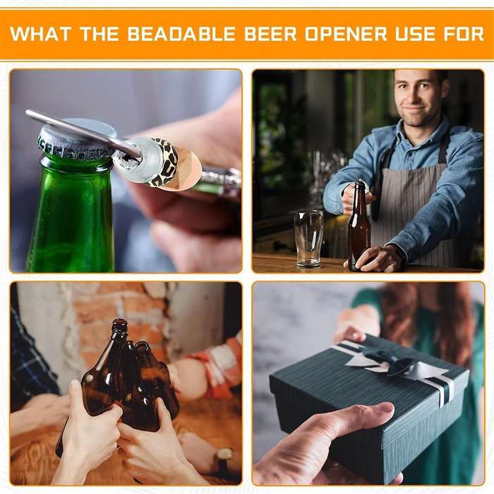 Reusable Beaded Bottle Opener Decorative Bead Wine Opener for Bartender DIY Beaded Bottle Opener