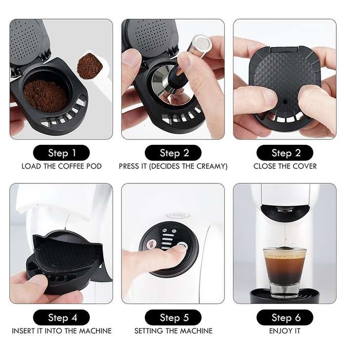 Reusable Capsule Adapter for Dolc Gusto,Support Fill Your Favorite Coffee Powder Compatible for Picc