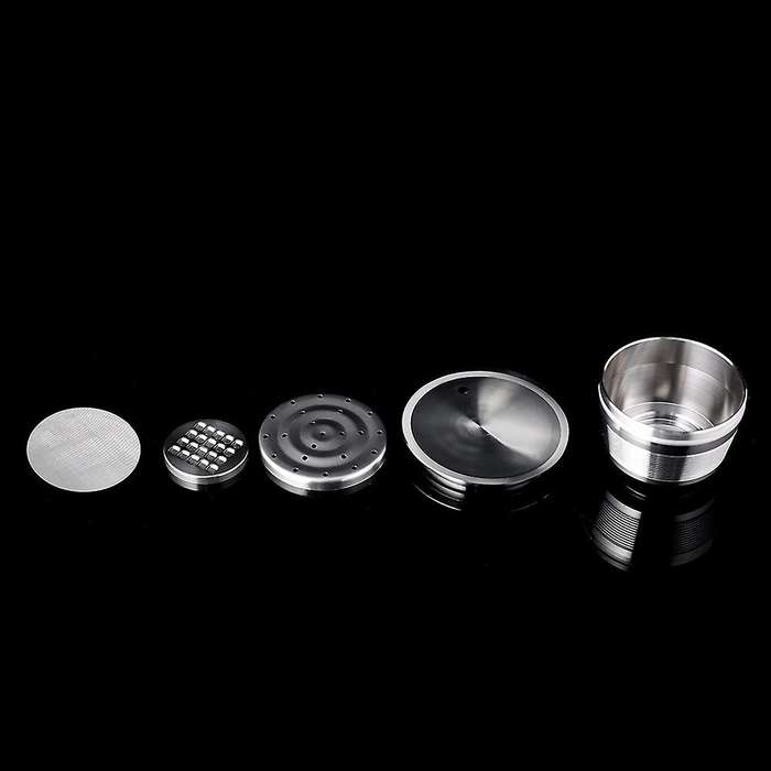 Reusable Capsule Refillable Metal Pod Cup Stainless Steel Filter Baskets Capsule Dripper Coffee Tamp