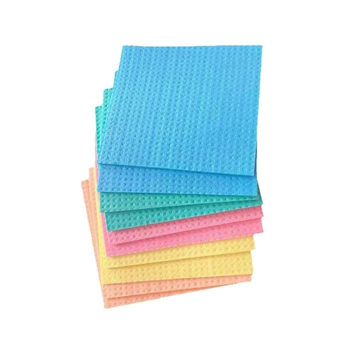 Reusable Dish Cloths, Cellulose Sponge Cloth for Kitchen, Absorbent Cleaning Cloth, 10 Pack, Multi C