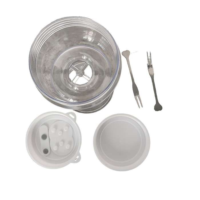 Reusable Wet and Dry Separation Pickled Jar with Fork - Multipurpose Round Flip Top Jar for Daily Us
