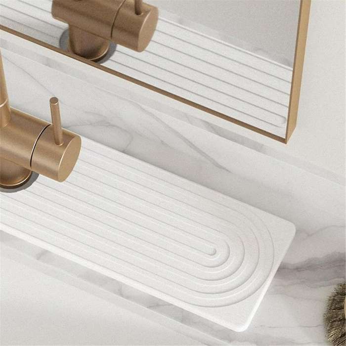 Reverse Groove Faucet Pad Diatom Mud Absorbent Quick-Drying Hard Pad Kitchen Bathroom Sink Wash Hand