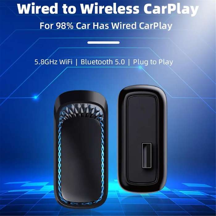 RGB Colorful Wireless Carplay Dongle Mini Box Plug and Play Connect Bluetooth WiFi with Wired for Ca