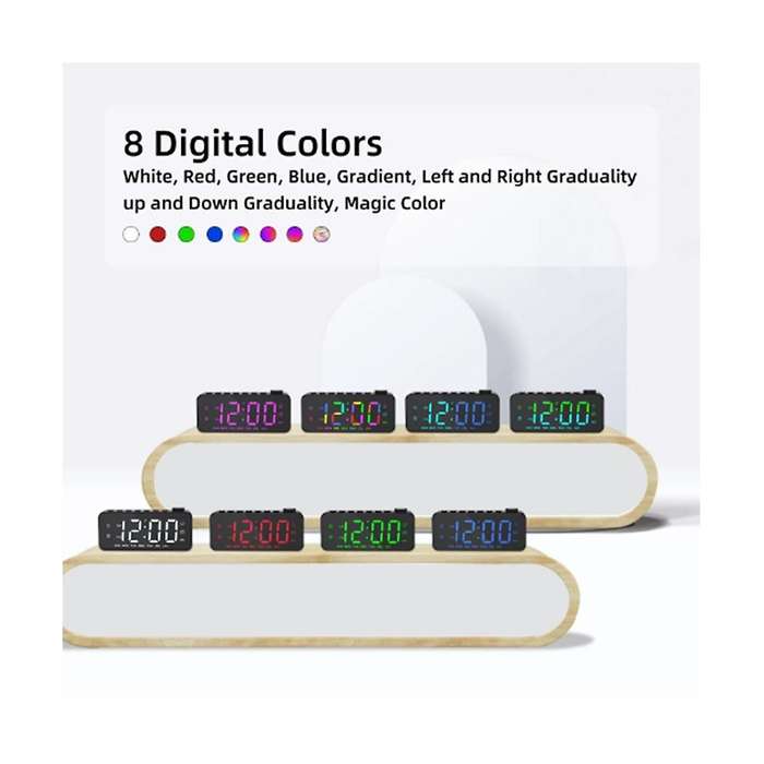 Rgb Digital Alarm Clock Radio, Dual Alarm with Weekday/weekend Mode, Snooze, Fm Radio Sleep Timer, U