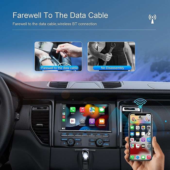 RGB Mini Carplay AI Box for CarPlay Wireless Adapter Car Wired CarPlay to Wireless USB Dongle Plug a