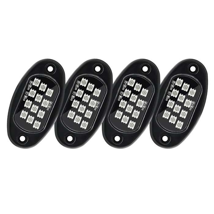Rgb Rock Lights, Multicolor Underglow Lights Kit with App Control Flashing Music Mode Waterproof Whe