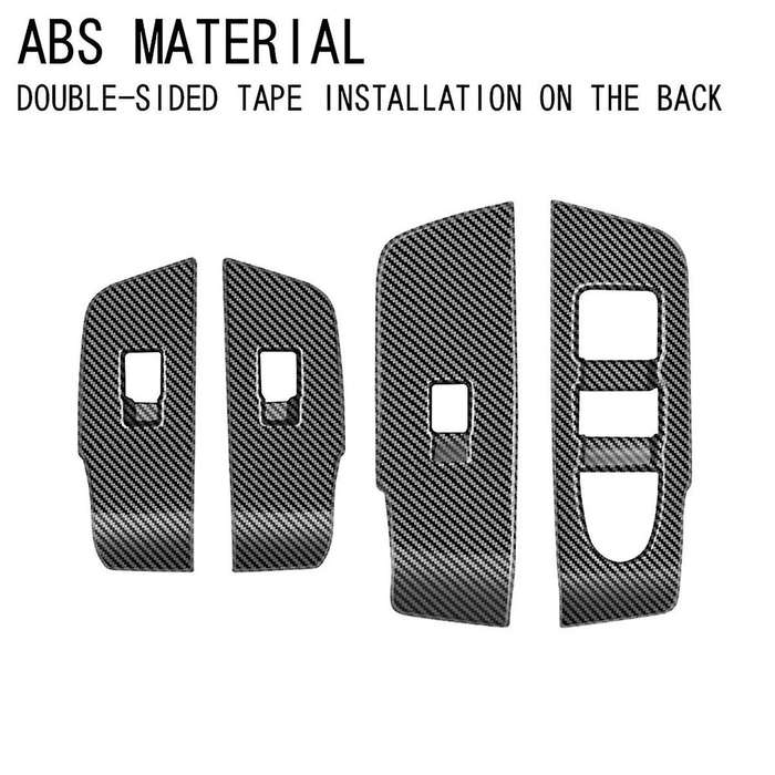 Rhd Car Carbon Fiber Window Glass Lift Button Switch Cover Trim Door Armrest Panel for -60 2022 2023