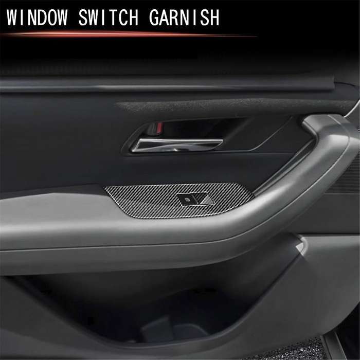 Rhd Car Carbon Fiber Window Glass Lift Button Switch Cover Trim Door Armrest Panel for -60 2022 2023