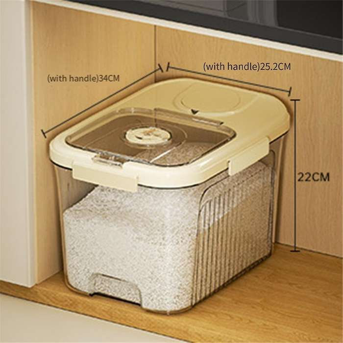 Rice Container, Rice Storage Box Plastic Food Tip Sealed Proof for Kitchen
