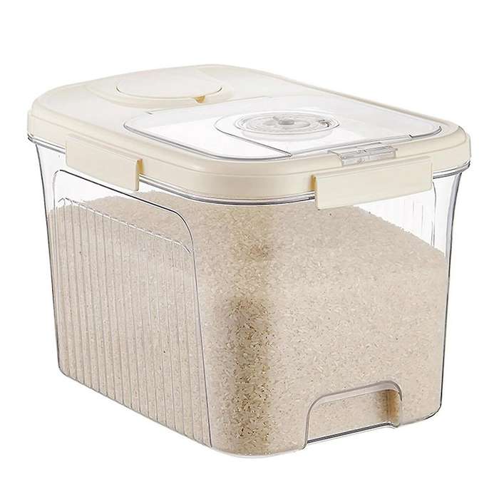 Rice Container, Rice Storage Box Plastic Food Tip Sealed Proof for Kitchen