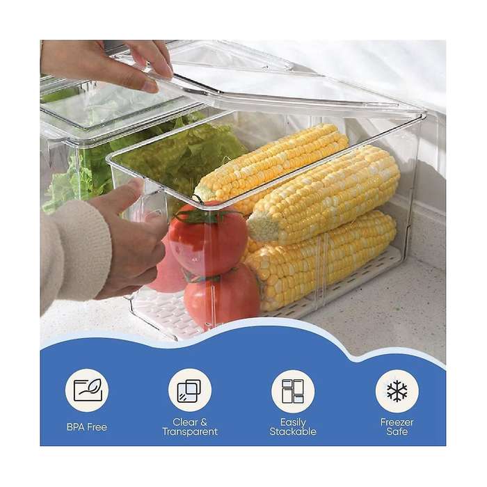 Rice Container with Handles 4 Pack Food Storage Containers Small and Sized Refrigerator Organizer B