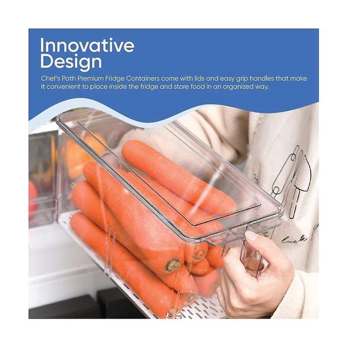 Rice Container with Handles 4 Pack Food Storage Containers Small and Sized Refrigerator Organizer B