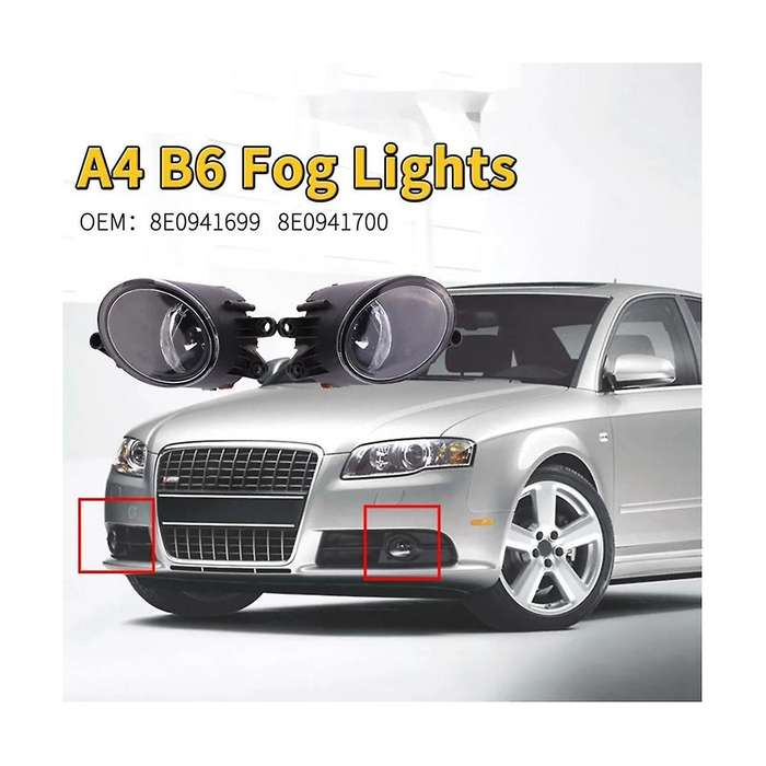 Right Car Front Bumper Fog Light Lamp for A4 B6 2001- 2005 Car-styling 8e0941699 8e0941700 Halogen F