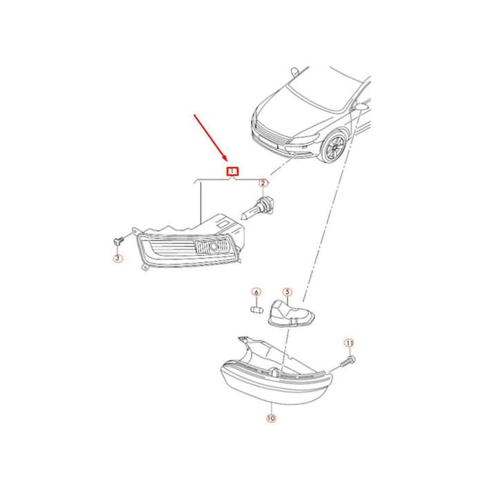 Right Front Bumper Fog Light Assembly 3c8941700 for Cc 2012-2017 Car Fog Lamp Styling with Halogen