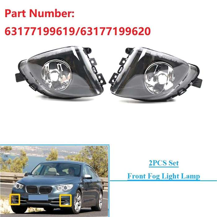 Right Front Bumper Fog Lamp with Halogen Bulb 63177199620 for 5 Series F07 Gt 535i 550i 2010-2017 Dr